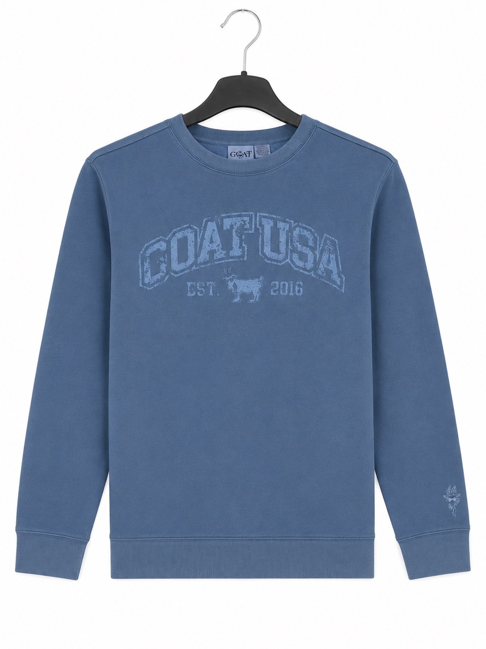 GOAT USA Linden Crewneck Sweatshirt – Unisex XS – Blue – NWT – Vintage Wash